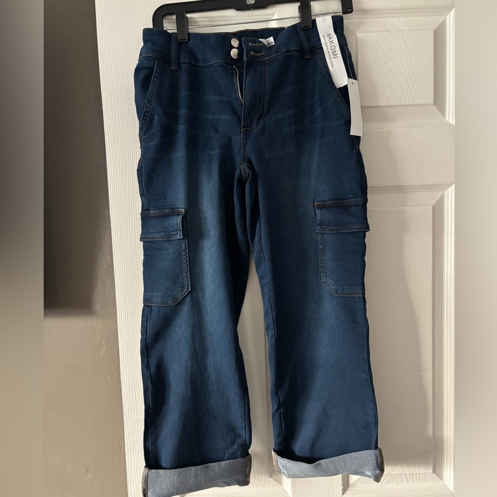 Tahari Blue Cargo Pants with Classic Fit